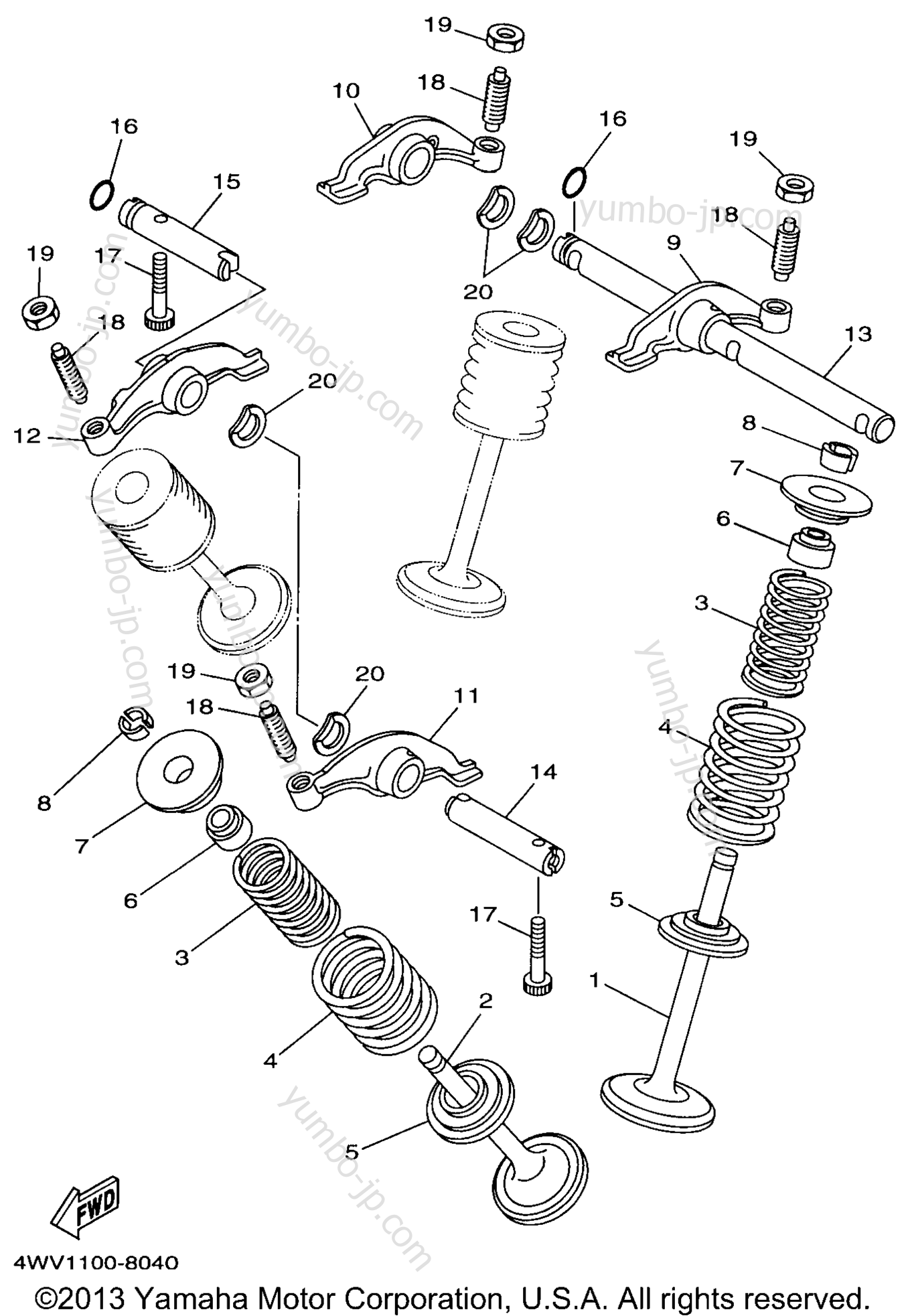 VALVE for ATVs YAMAHA GRIZZLY (YFM600FWAK) 1998 year