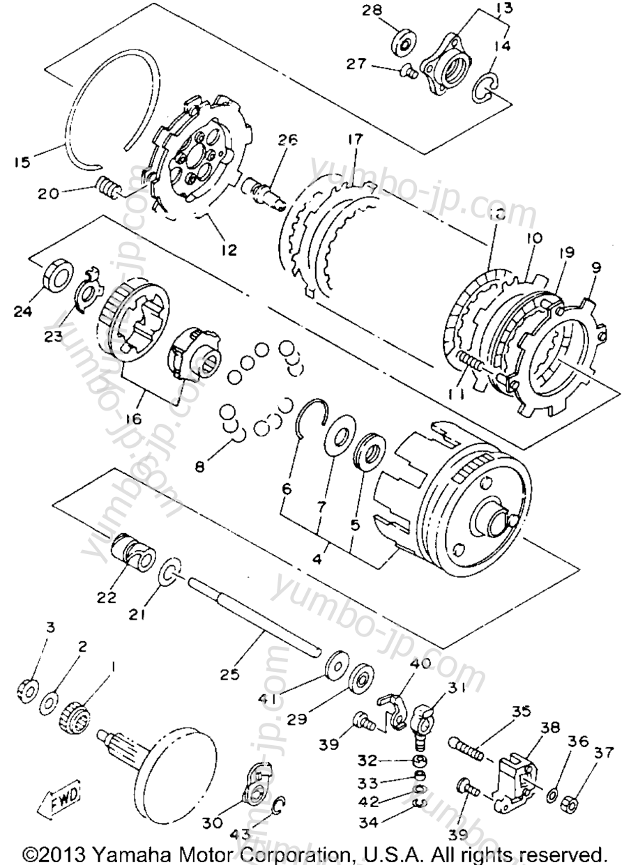 Устройство сцепления для квадроциклов YAMAHA BADGER (YFM80E) 1993 г.
