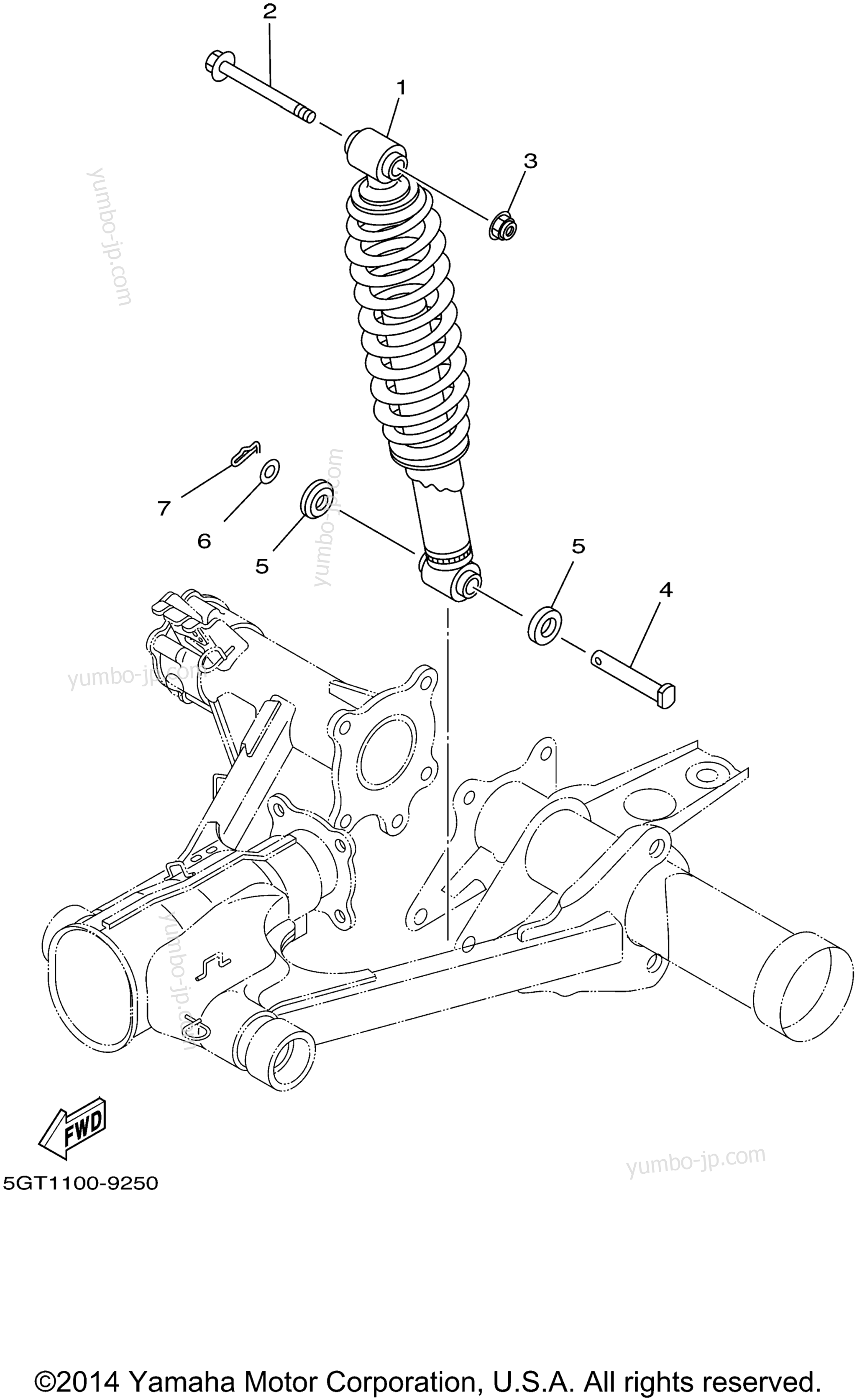 Rear Suspension for ATVs YAMAHA GRIZZLY (YFM600FWAL) CA 1999 year