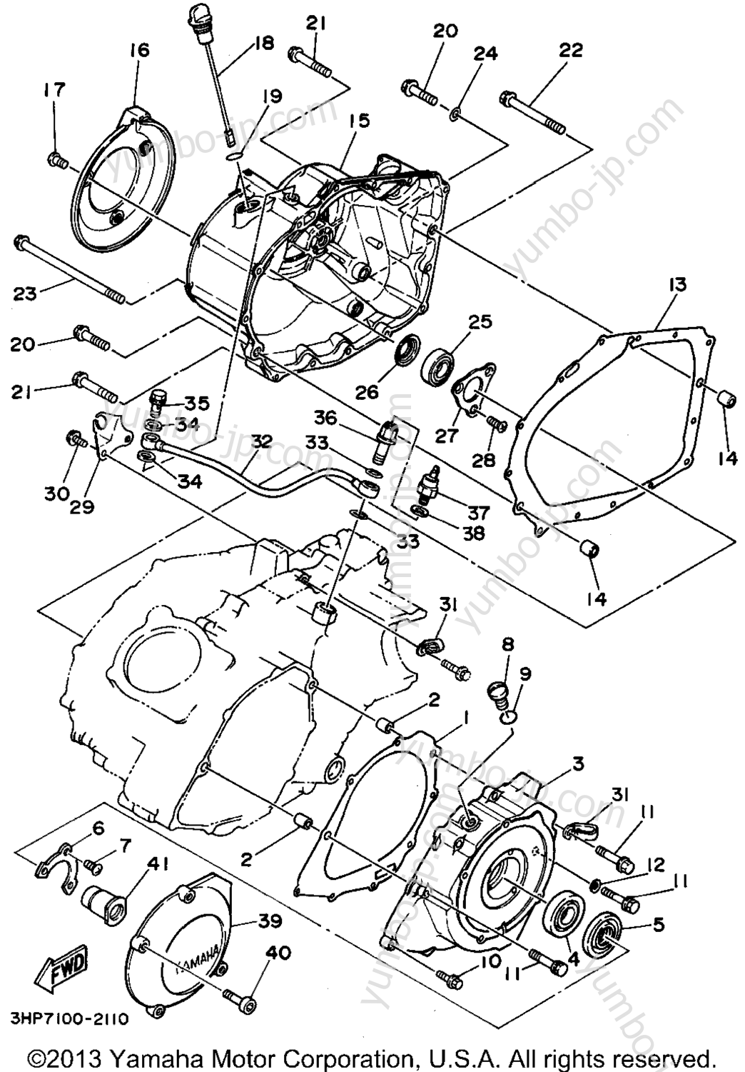 Crankcase Cover 1 для квадроциклов YAMAHA MOTO-4 (YFM350ERF) 1994 г.