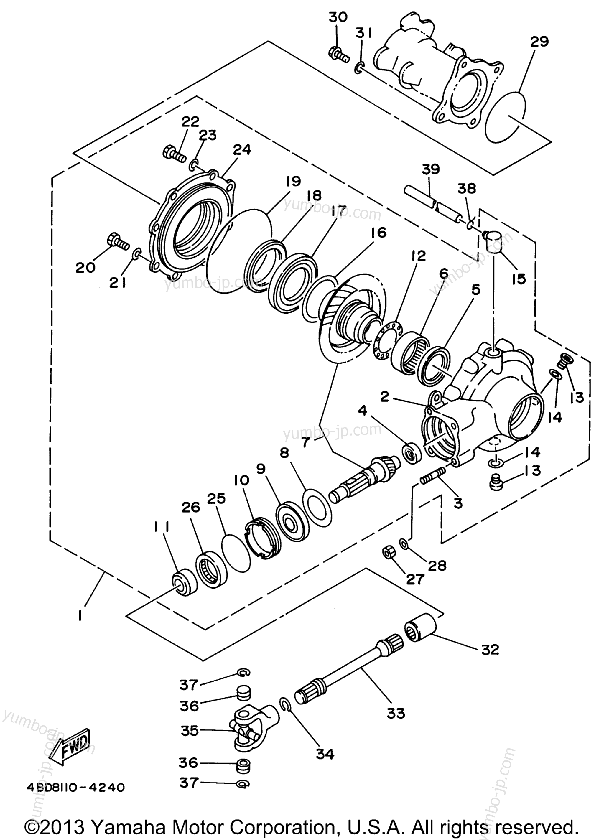 DRIVE SHAFT для квадроциклов YAMAHA TIMBERWOLF 2WD (YFB250FWH) 1996 г.