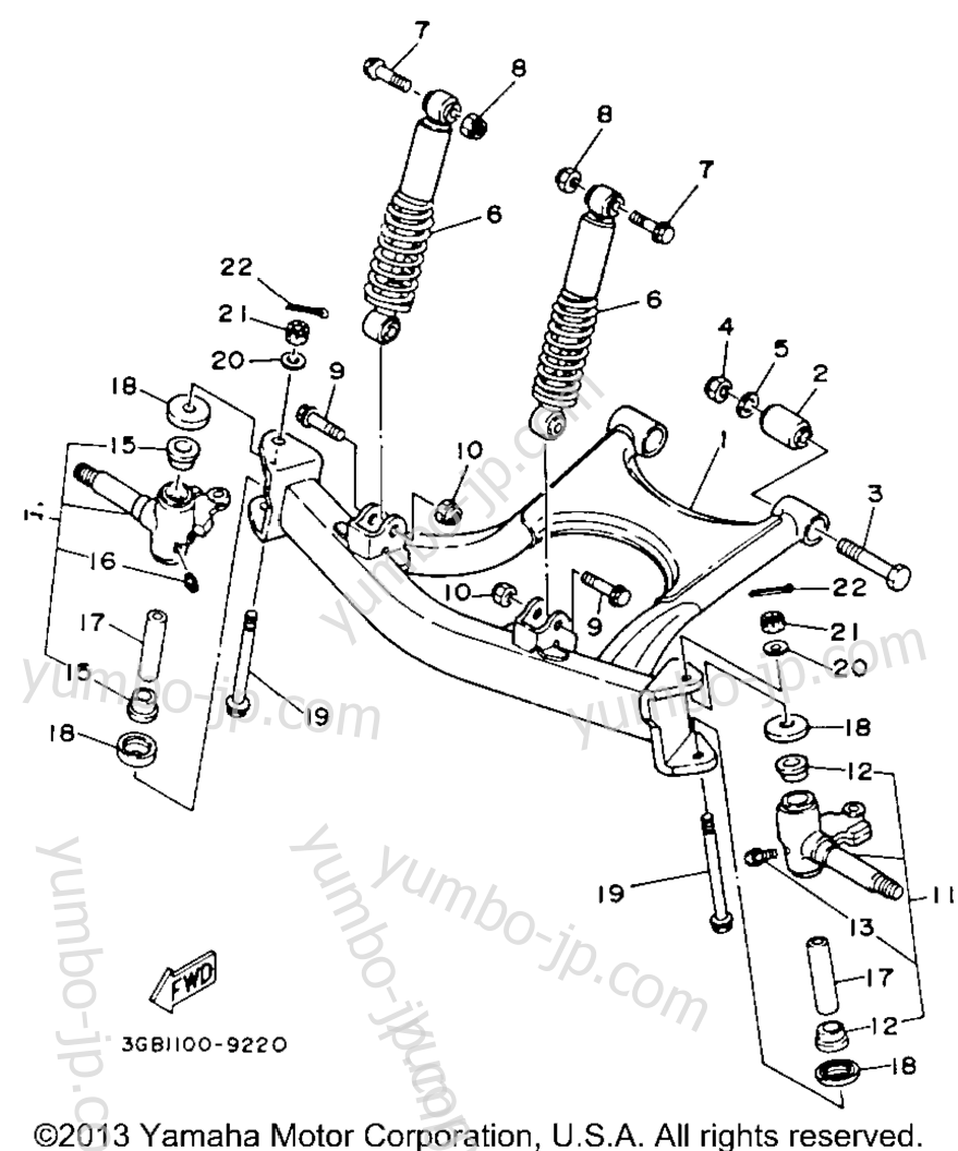 Front Suspension for ATVs YAMAHA CHAMP (YFM100A) 1990 year