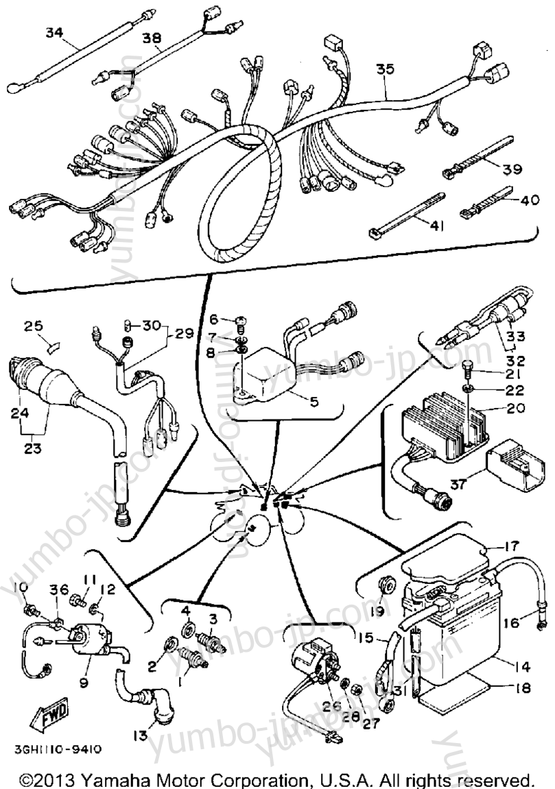 Electrical 1 for ATVs YAMAHA MOTO-4 (YFM250W) 1989 year