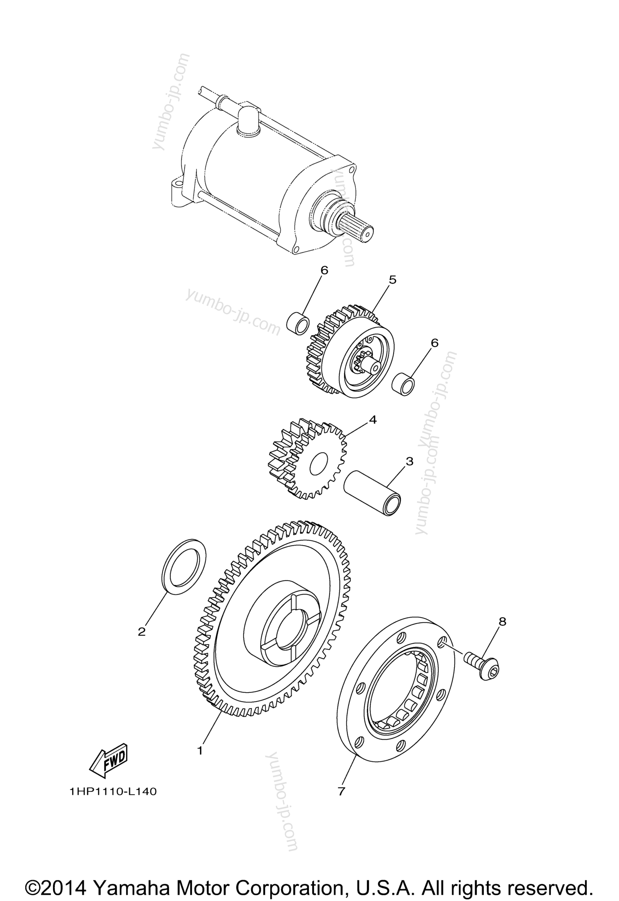 STARTER CLUTCH для квадроциклов YAMAHA GRIZZLY 550 EPS 4WD HUNTER (YFM5FGPHB) 2012 г.