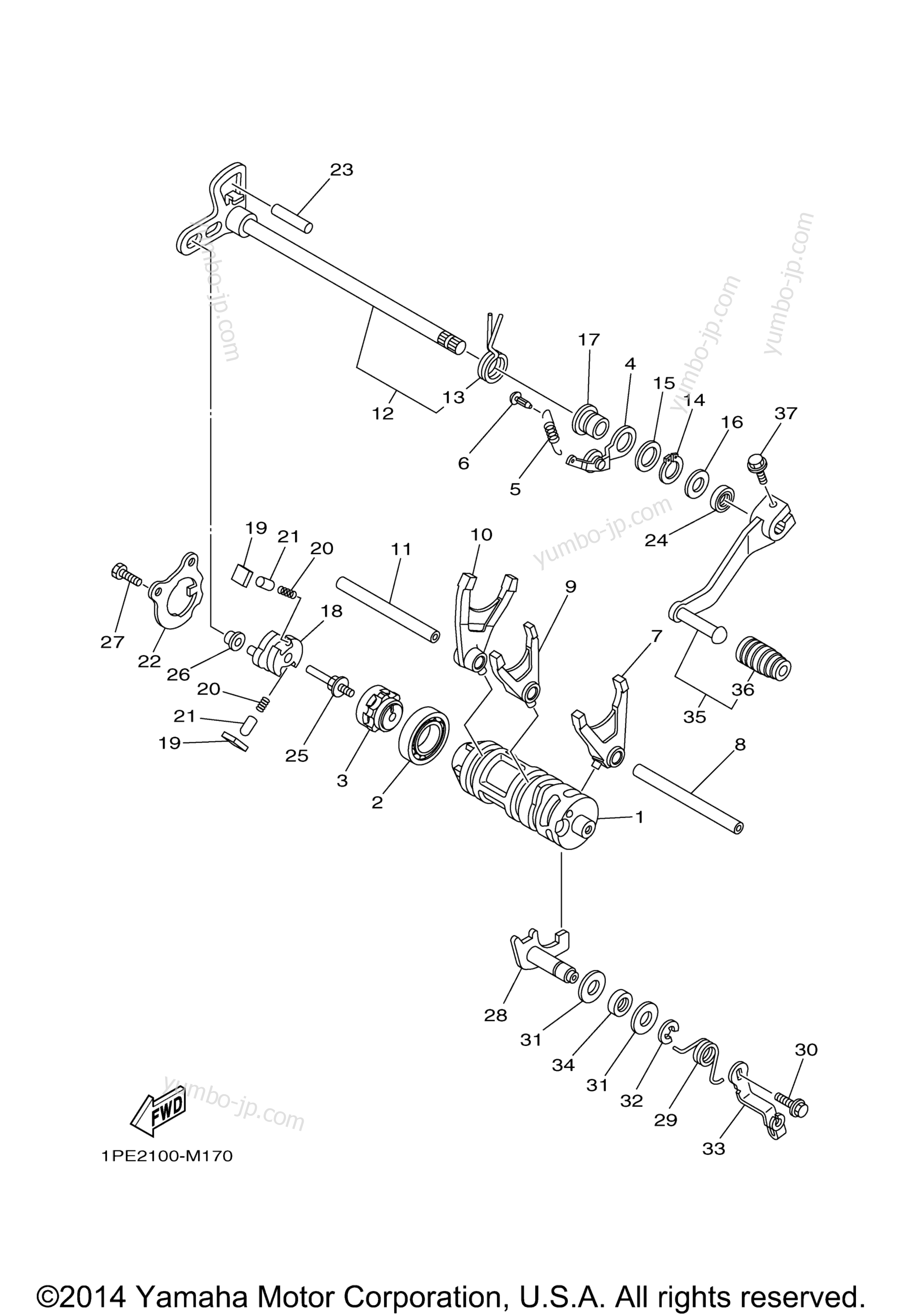 Shift Cam Fork для квадроциклов YAMAHA RAPTOR 700R SE (YFM700RSEL) 2014 г.
