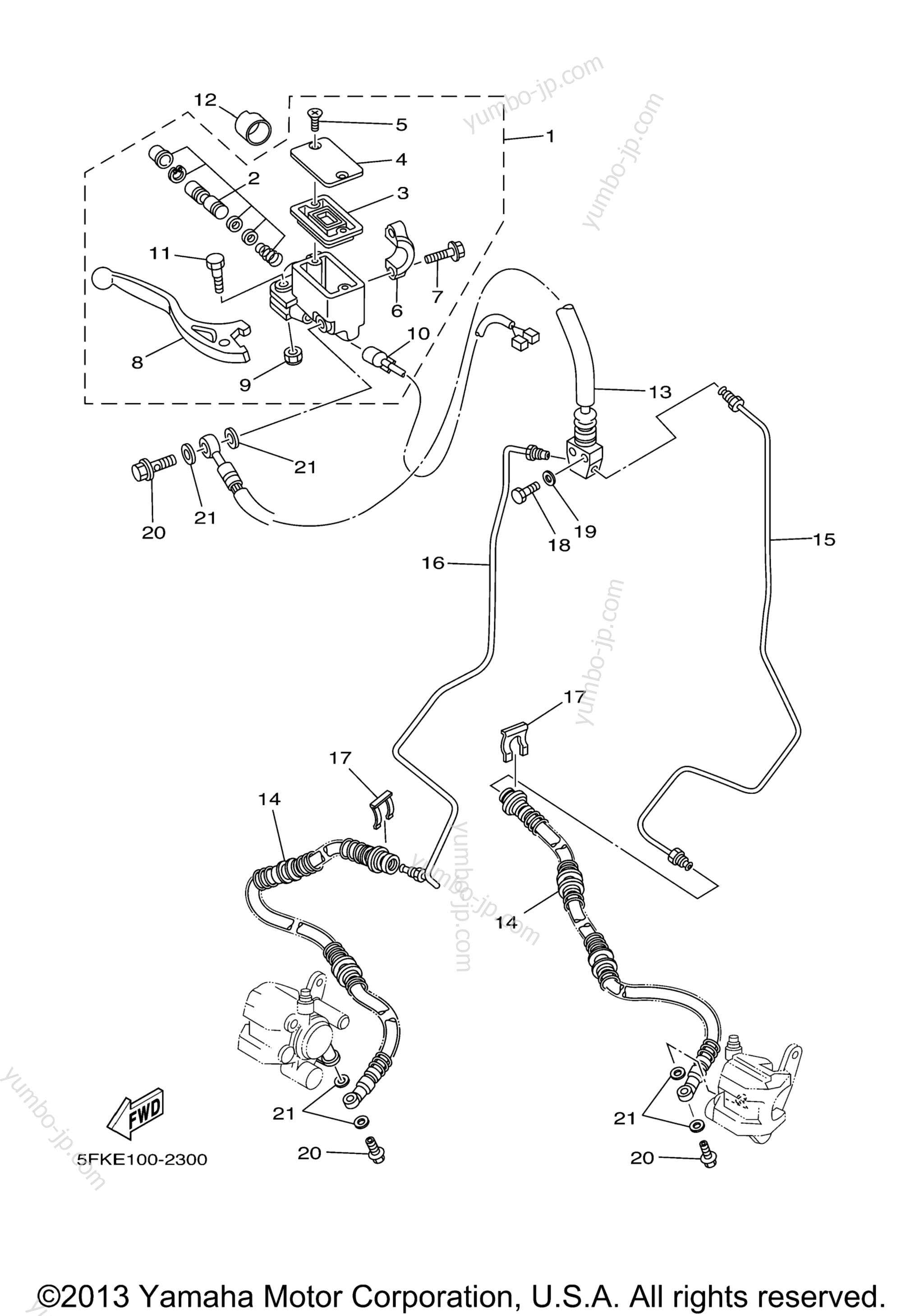 FRONT MASTER CYLINDER для квадроциклов YAMAHA BANSHEE SP (YFZ350SPV) 2006 г.