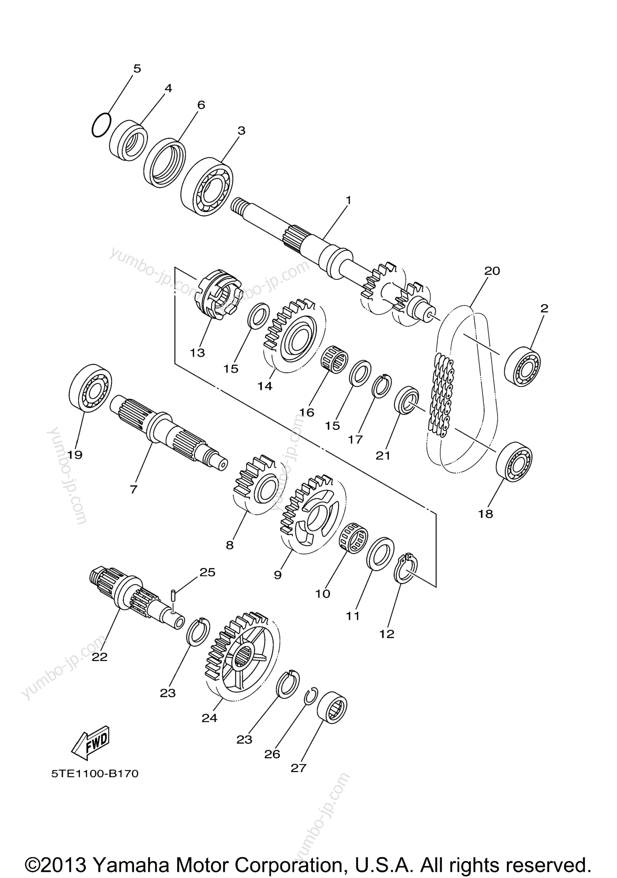 TRANSMISSION для квадроциклов YAMAHA KODIAK 400 4X4 (YFM4FAS) 2004 г.