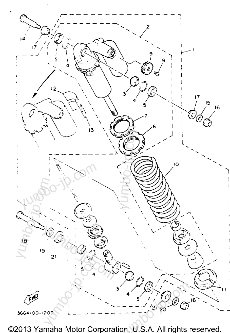 Rear Shocks для квадроциклов YAMAHA BANSHEE (YFZ350E) 1993 г.