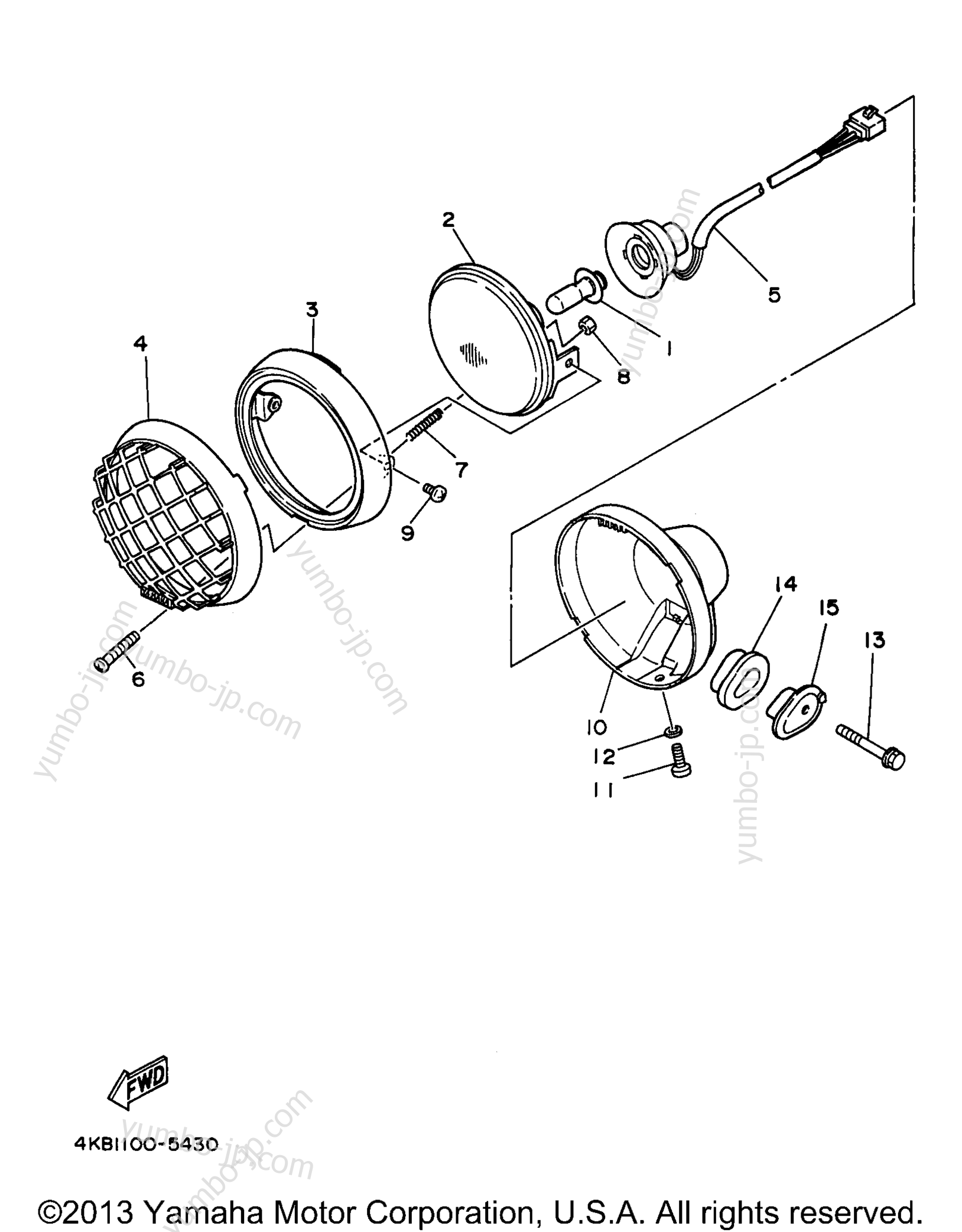 HEADLIGHT для квадроциклов YAMAHA WOLVERIINE (YFM35FXJ_M) 1997 г.