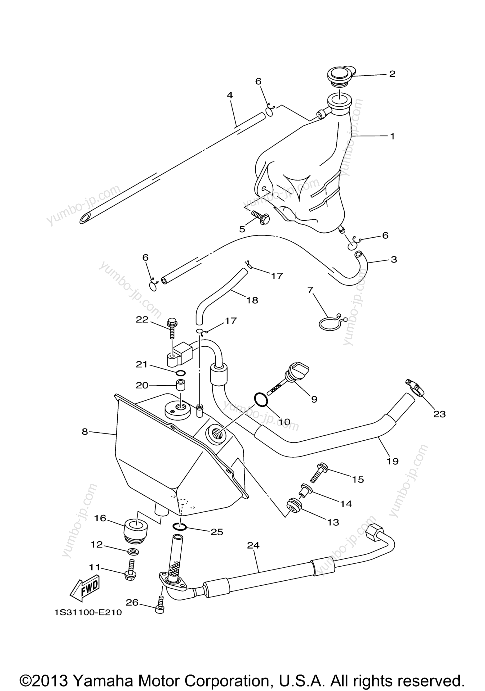 OIL TANK for ATVs YAMAHA RAPTOR 700 (YFM70RXL) 2008 year