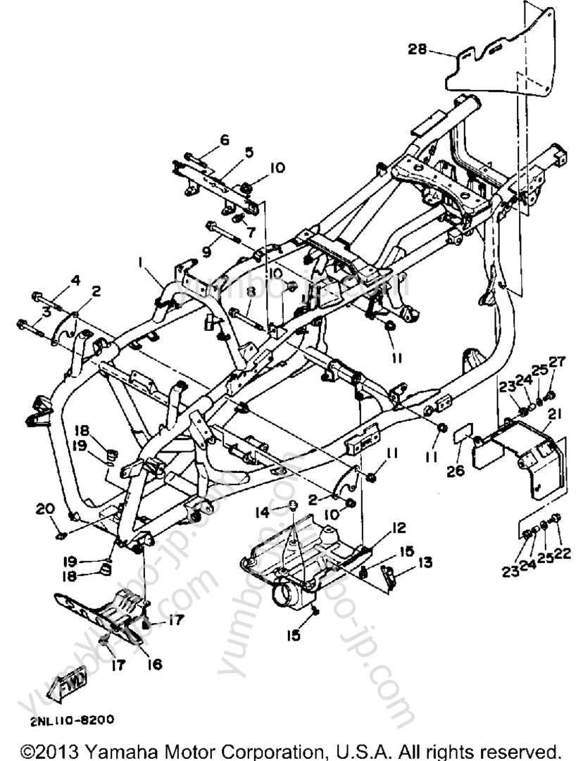 FRAME для квадроциклов YAMAHA TERRA PRO (YFP350U) 1988 г.