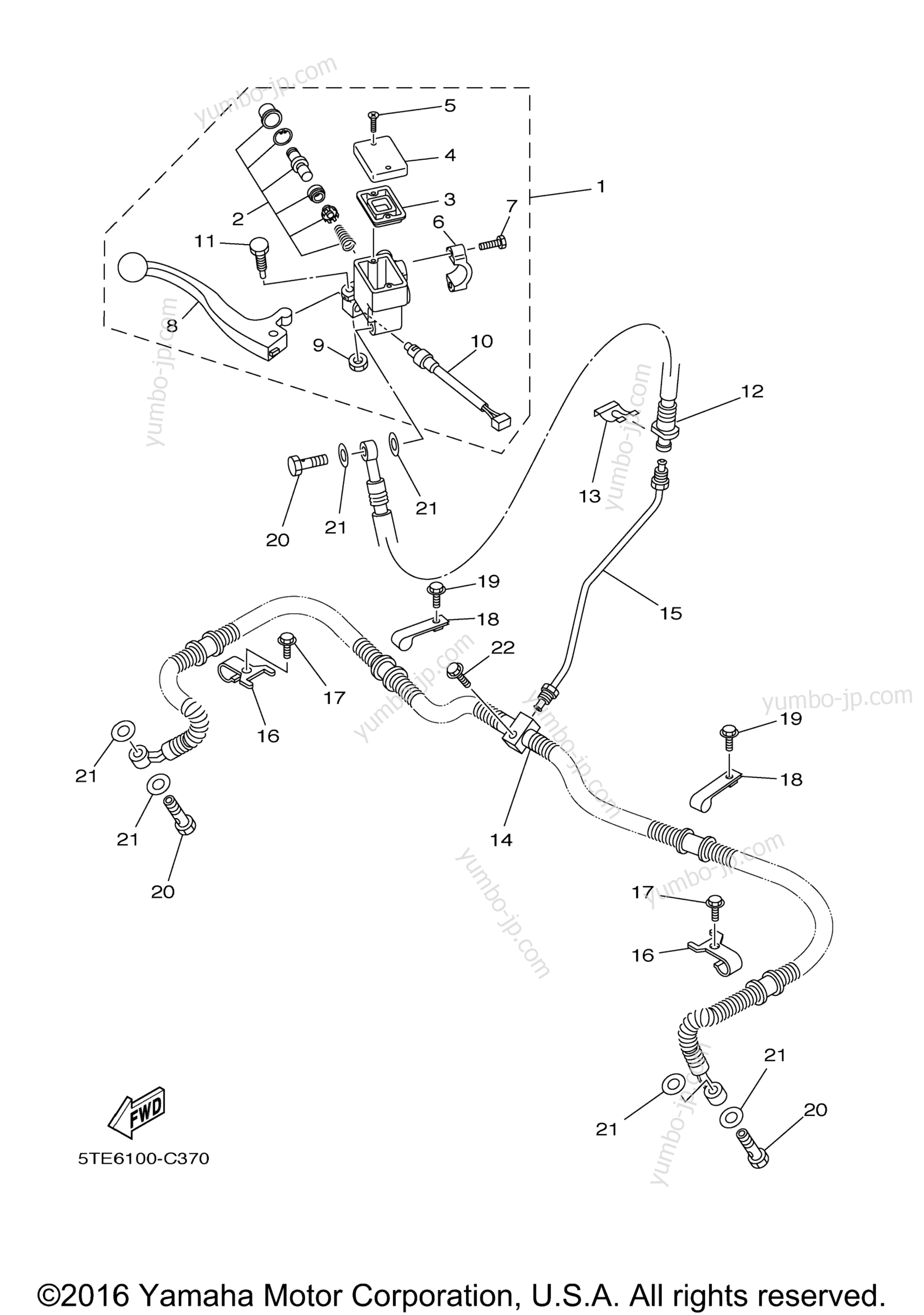 FRONT MASTER CYLINDER для квадроциклов YAMAHA KODIAK 450 AUTO 4X4 (YFM45FAS) 2004 г.