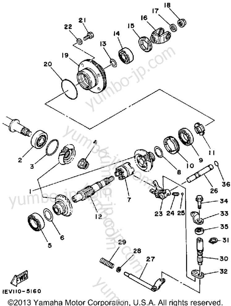 Middle Drive Gear для квадроциклов YAMAHA MOTO-4 (YFM200DXU) 1988 г.