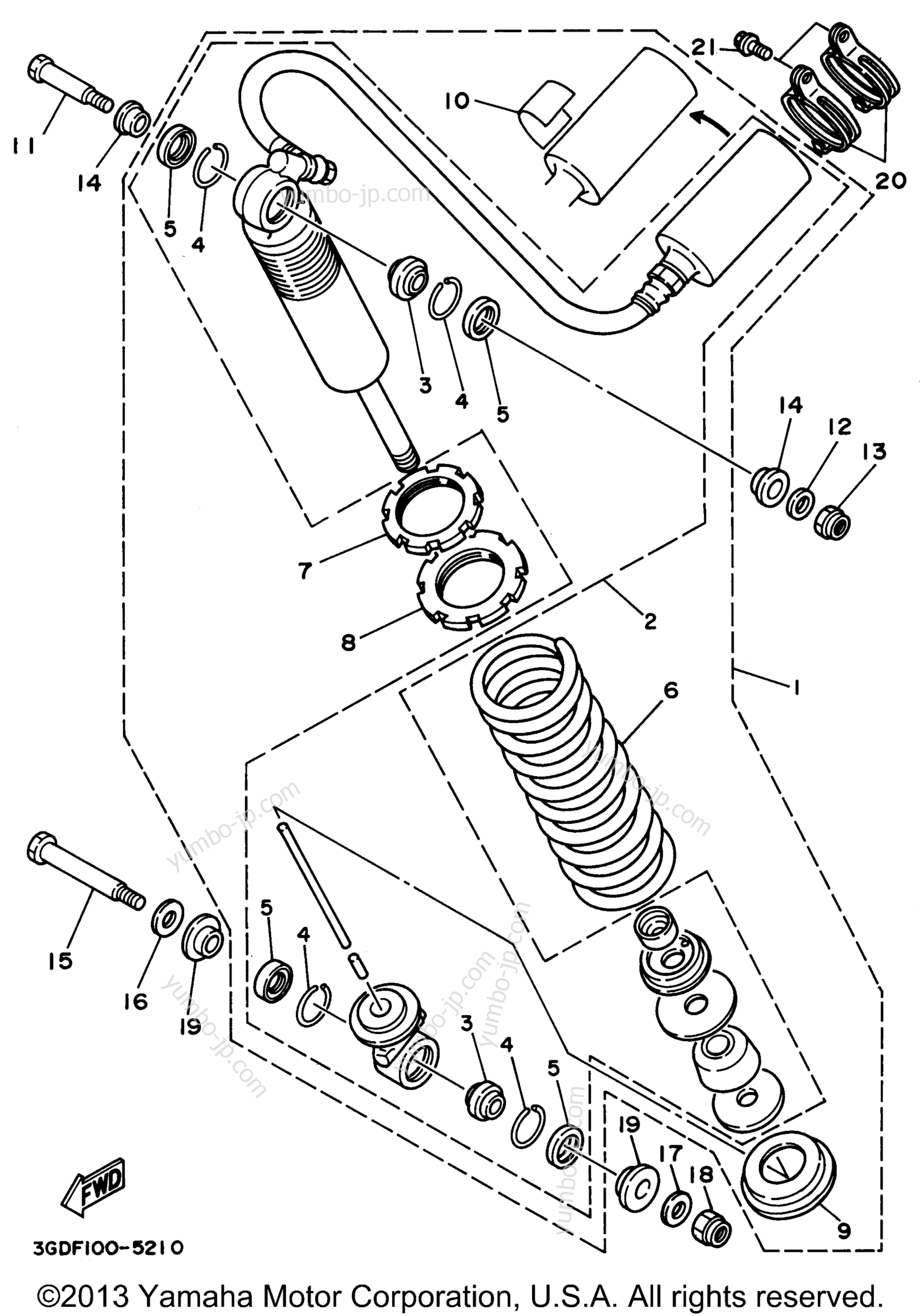 Rear Suspension для квадроциклов YAMAHA WARRIOR (YFM350XG_M) 1995 г.