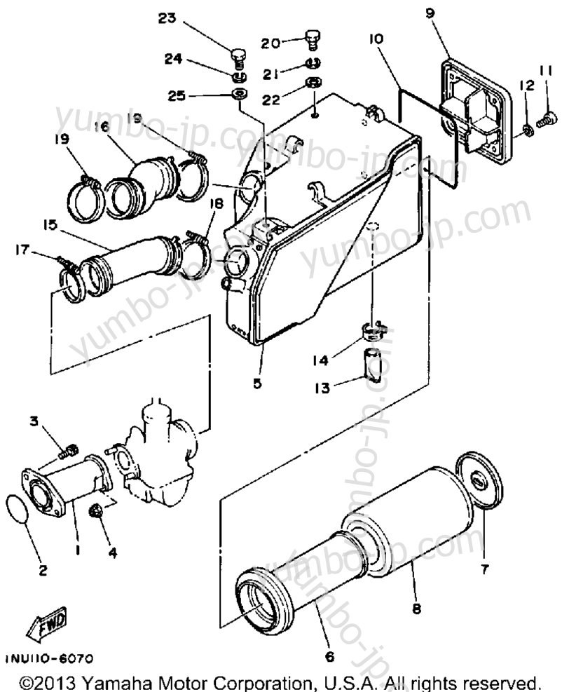 AIR CLEANER для квадроциклов YAMAHA MOTO-4 (YFM200DXS) 1986 г.