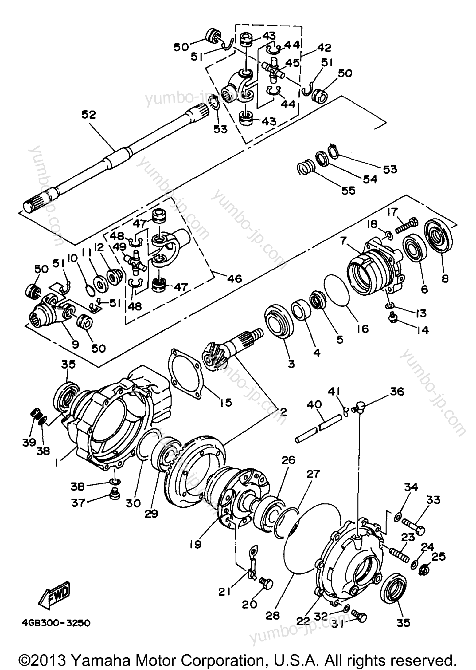 Front Differential for ATVs YAMAHA TIMBERWOLF 2WD (YFB250FWJ) 1997 year