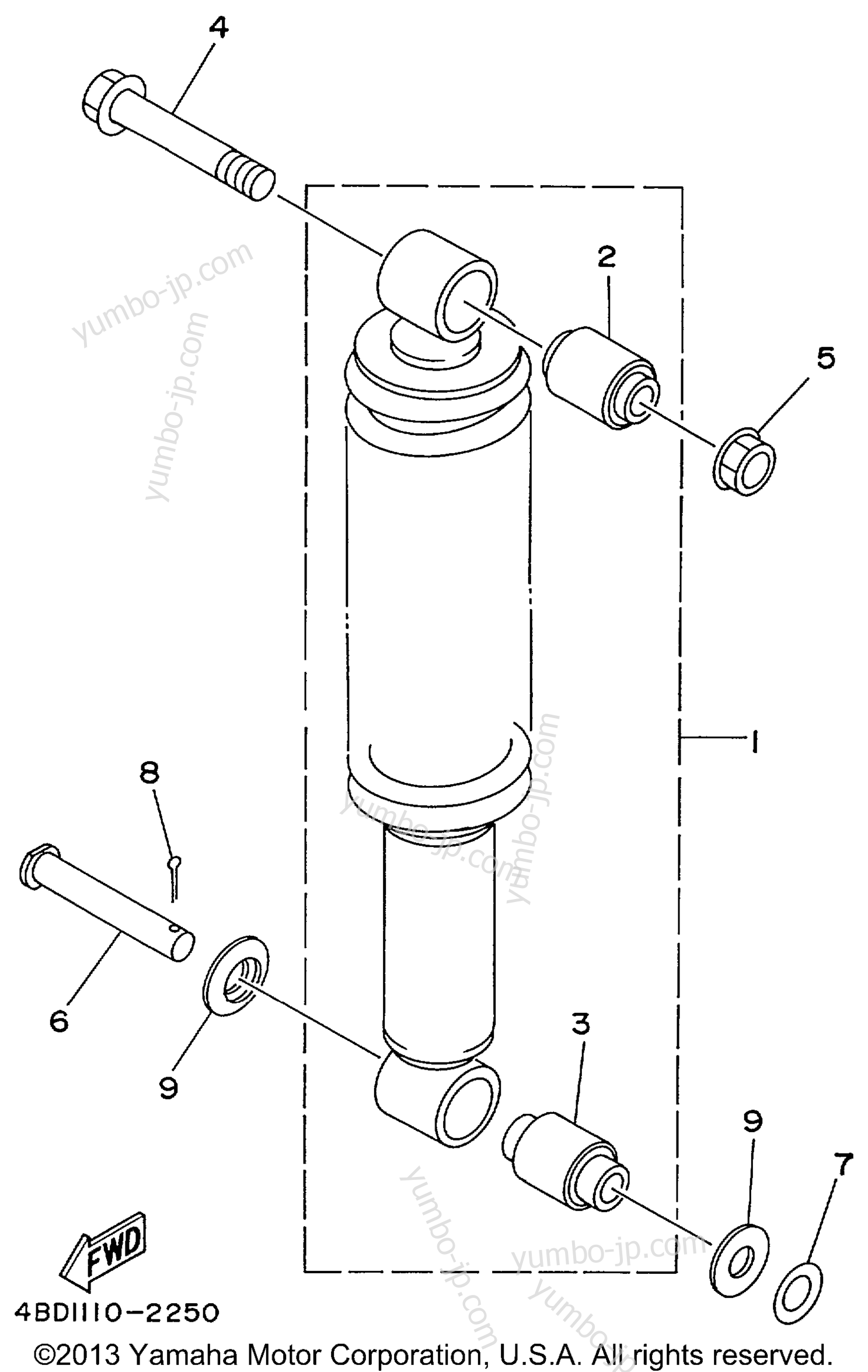 Rear Suspension for ATVs YAMAHA TIMBERWOLF 2WD (YFB250FWL) 1999 year