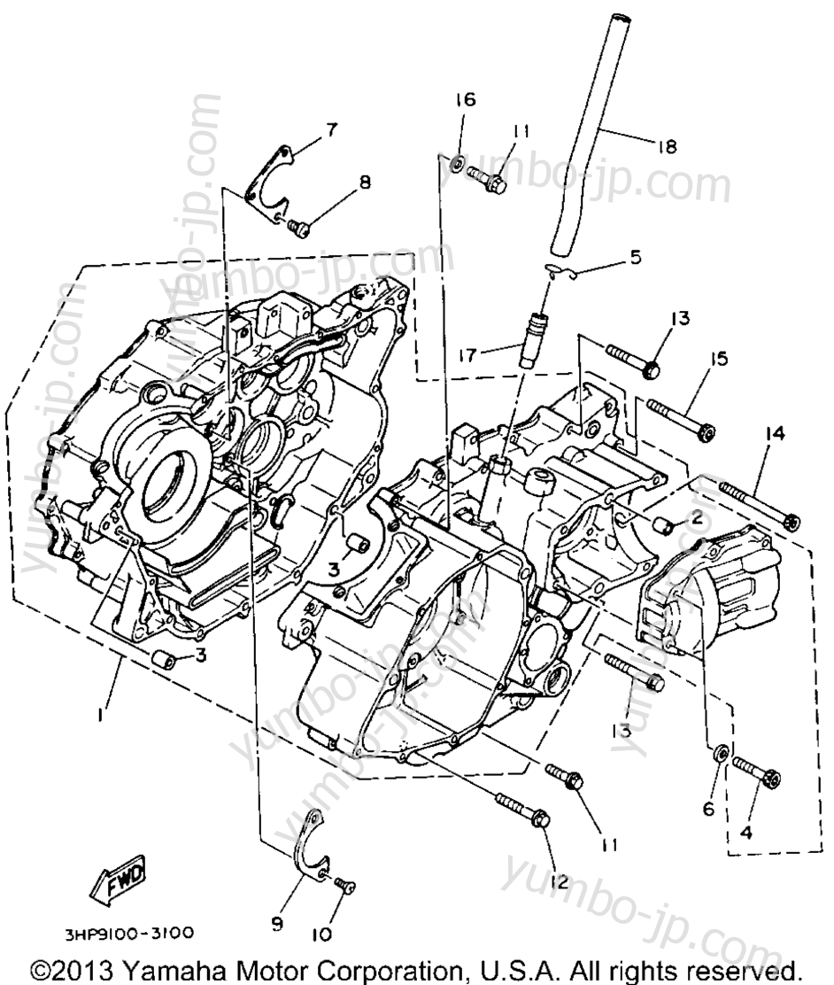Крышка картера для квадроциклов YAMAHA BIG BEAR 4WD (YFM350FWE) 1993 г.