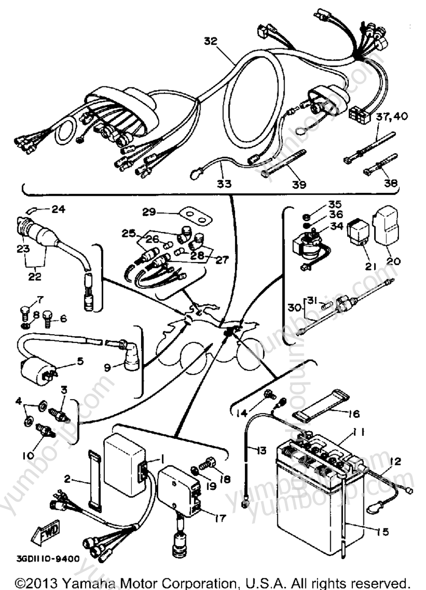 Electrical 1 для квадроциклов YAMAHA WARRIOR (YFM350XW) 1989 г.