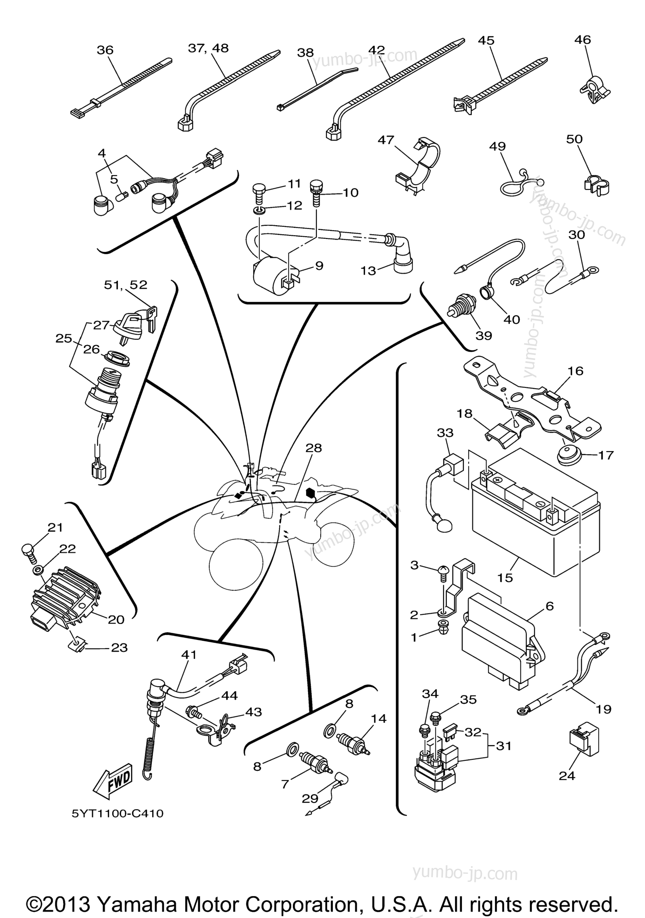 Electrical 1 for ATVs YAMAHA RAPTOR 350 (YFM35RW) 2007 year