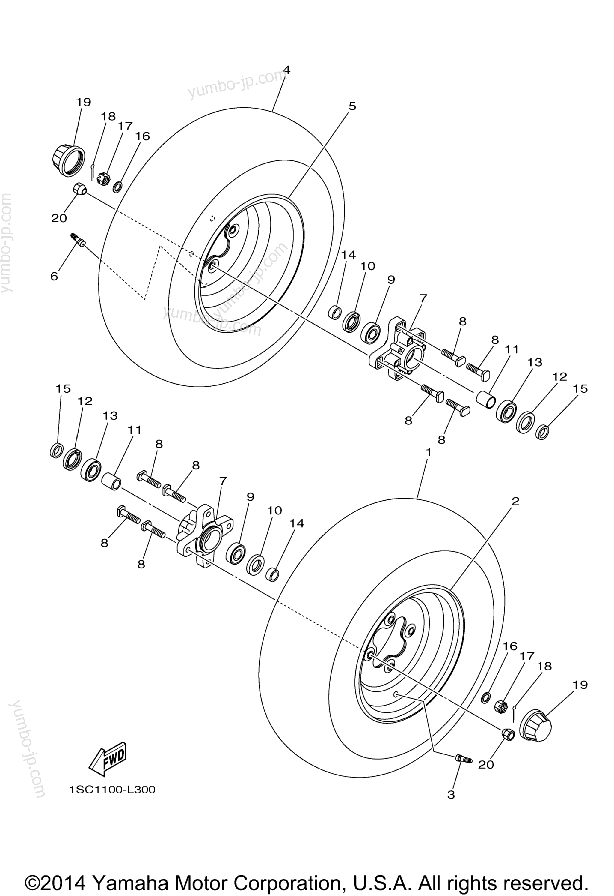 FRONT WHEEL for ATVs YAMAHA GRIZZLY 300 (YFM30GDL) 2013 year