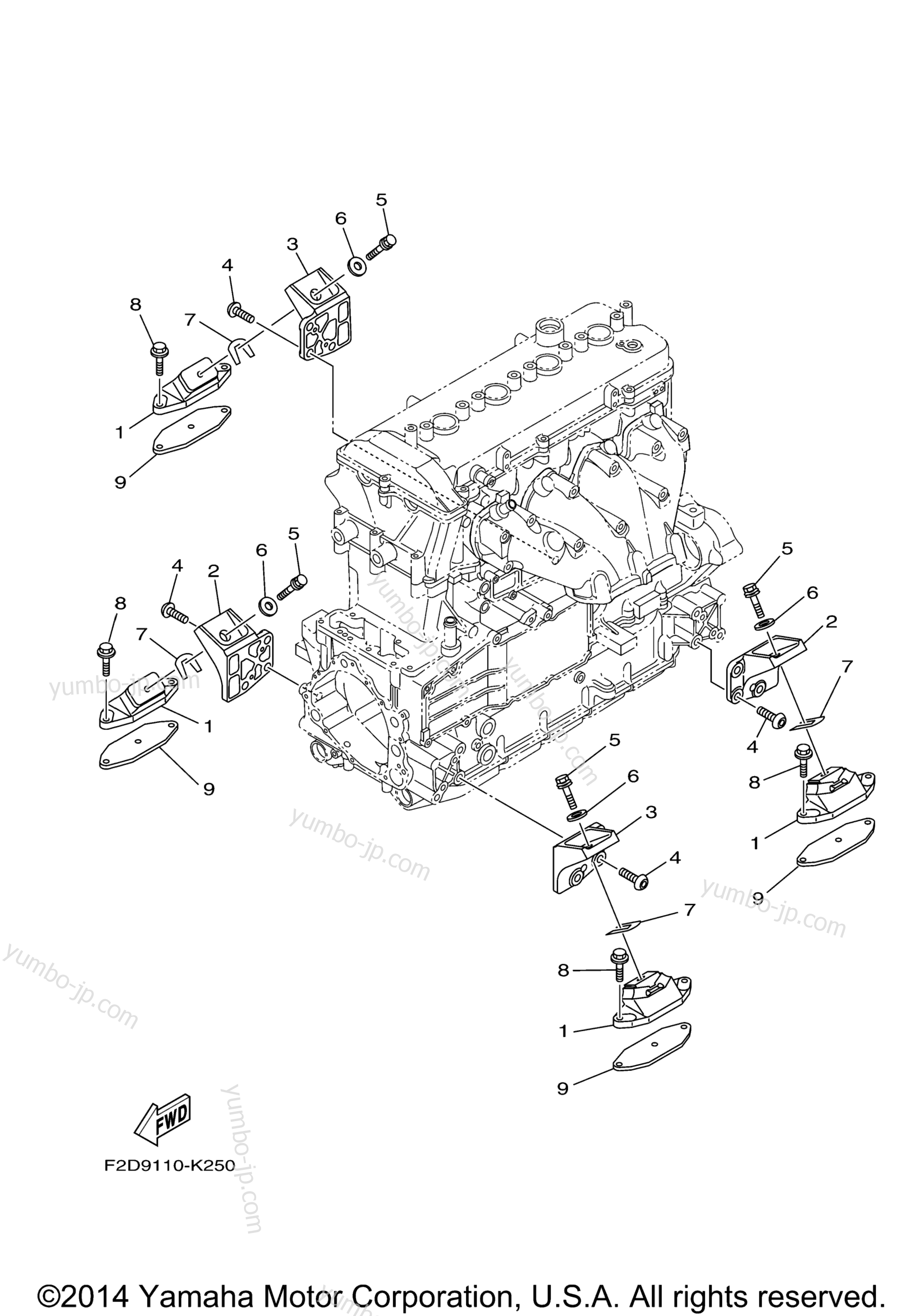 ENGINE MOUNT для катеров YAMAHA SX192 (RM1800CN) 2014 г.