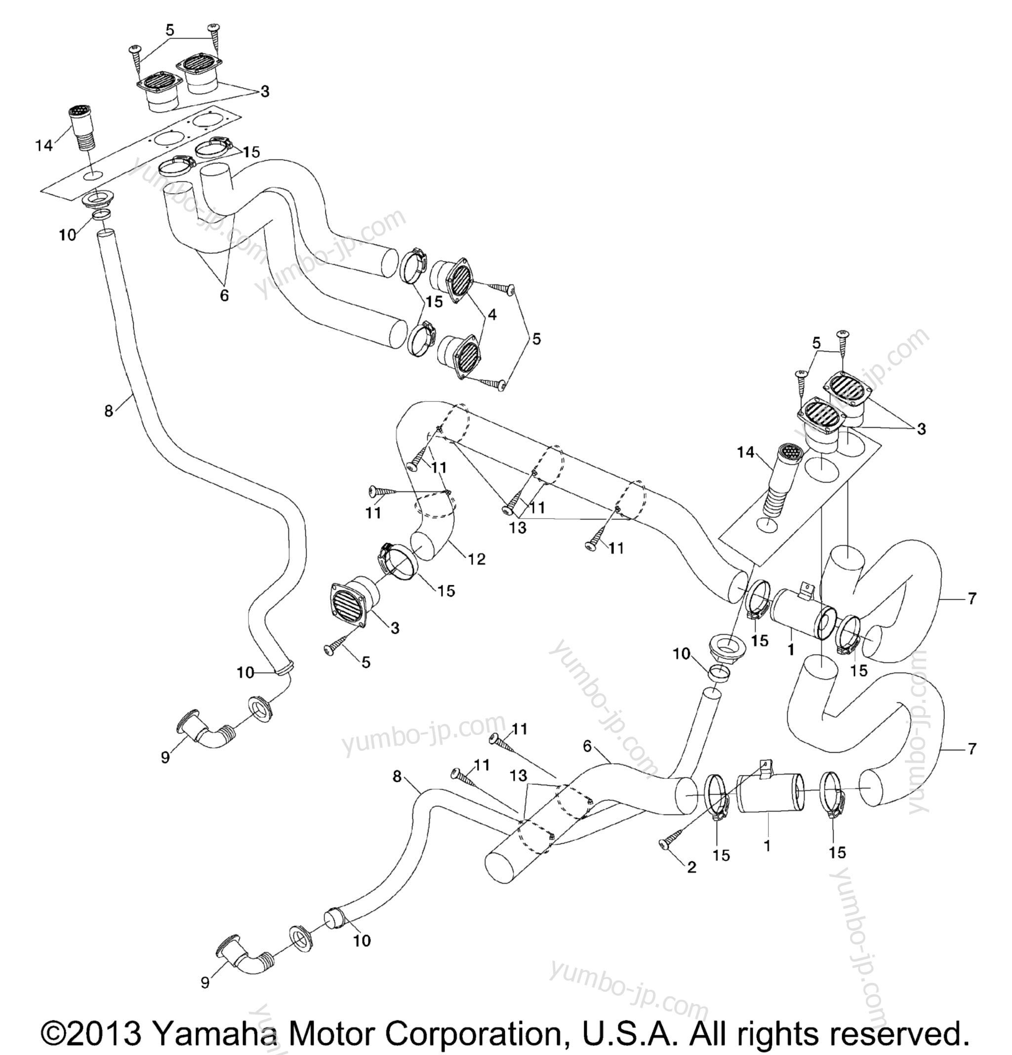 Ventilation System для катеров YAMAHA SX230 (CALIF.) (SRT1000ACC) CA 2004 г.