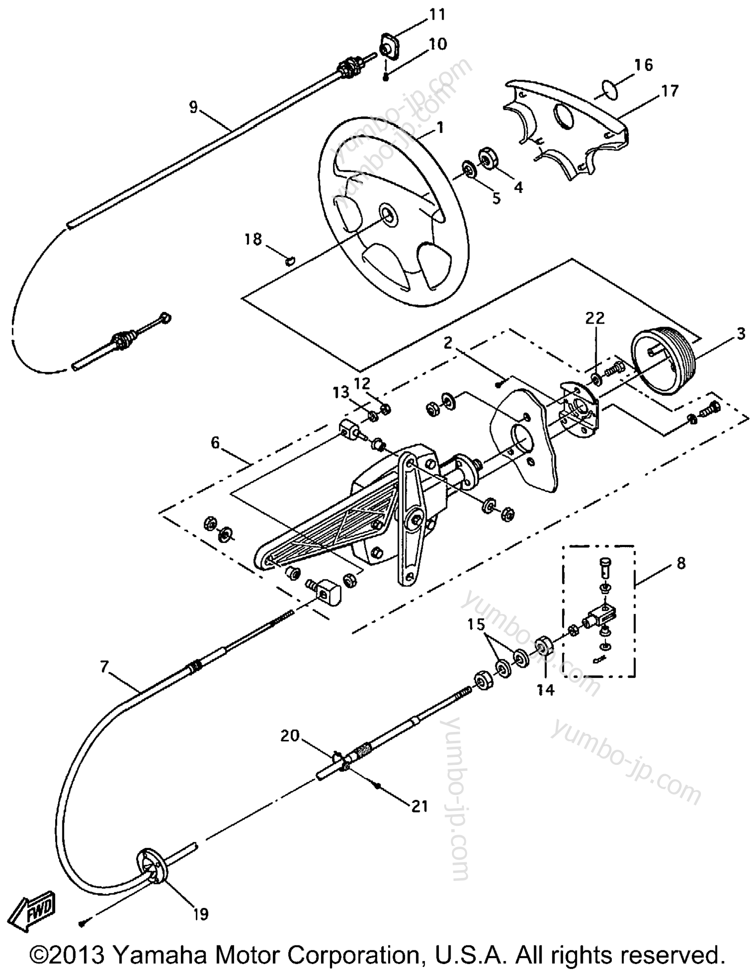 Steering_Cables для катеров YAMAHA EXCITER 135 (EXS1200X) 1999 г.