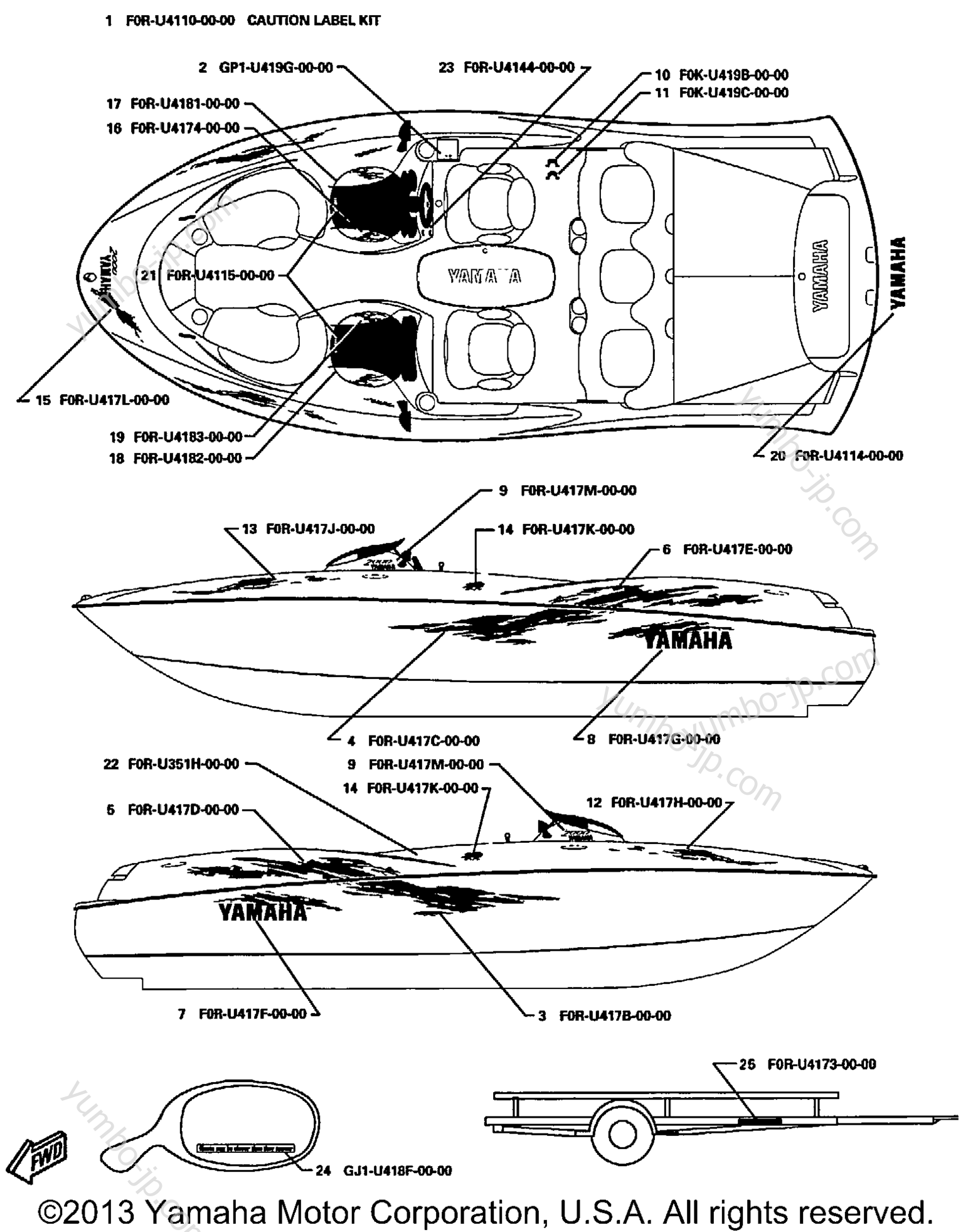 Graphics для катеров YAMAHA LS2000 (LST1200X) 1999 г.