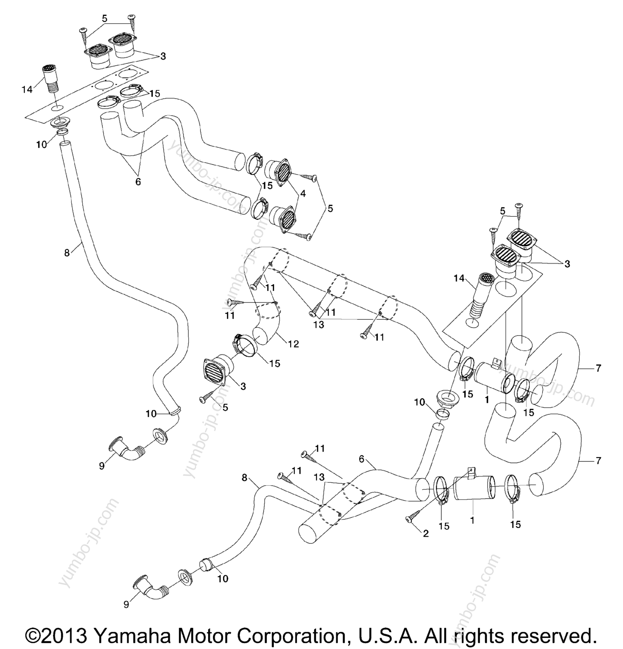 Ventilation System для катеров YAMAHA SR230 (CALIF) (SRT1000CB) CA 2003 г.