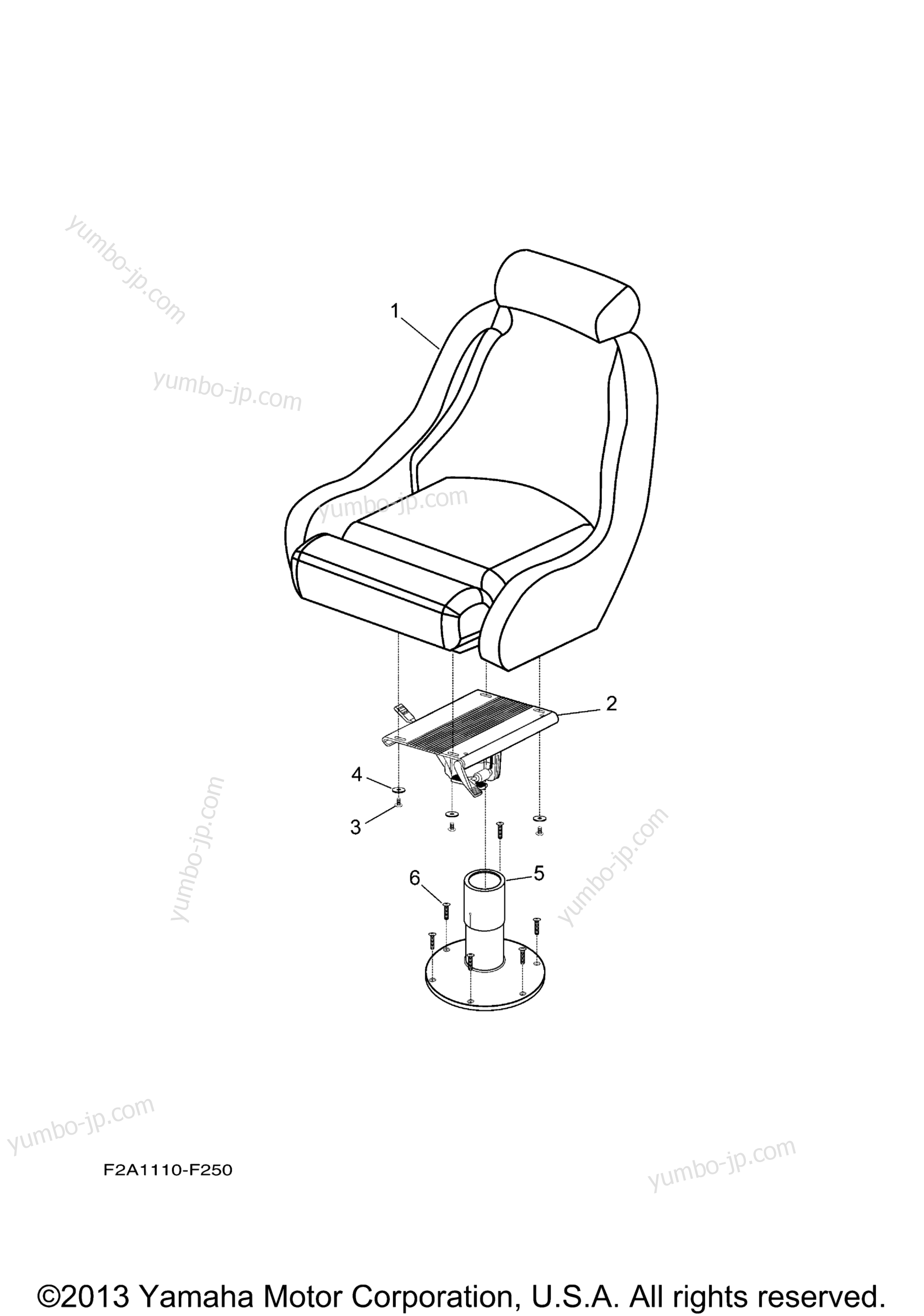 Swivel Seat для катеров YAMAHA AR230 HO (ORANGE) (SXT1100DF) 2007 г.
