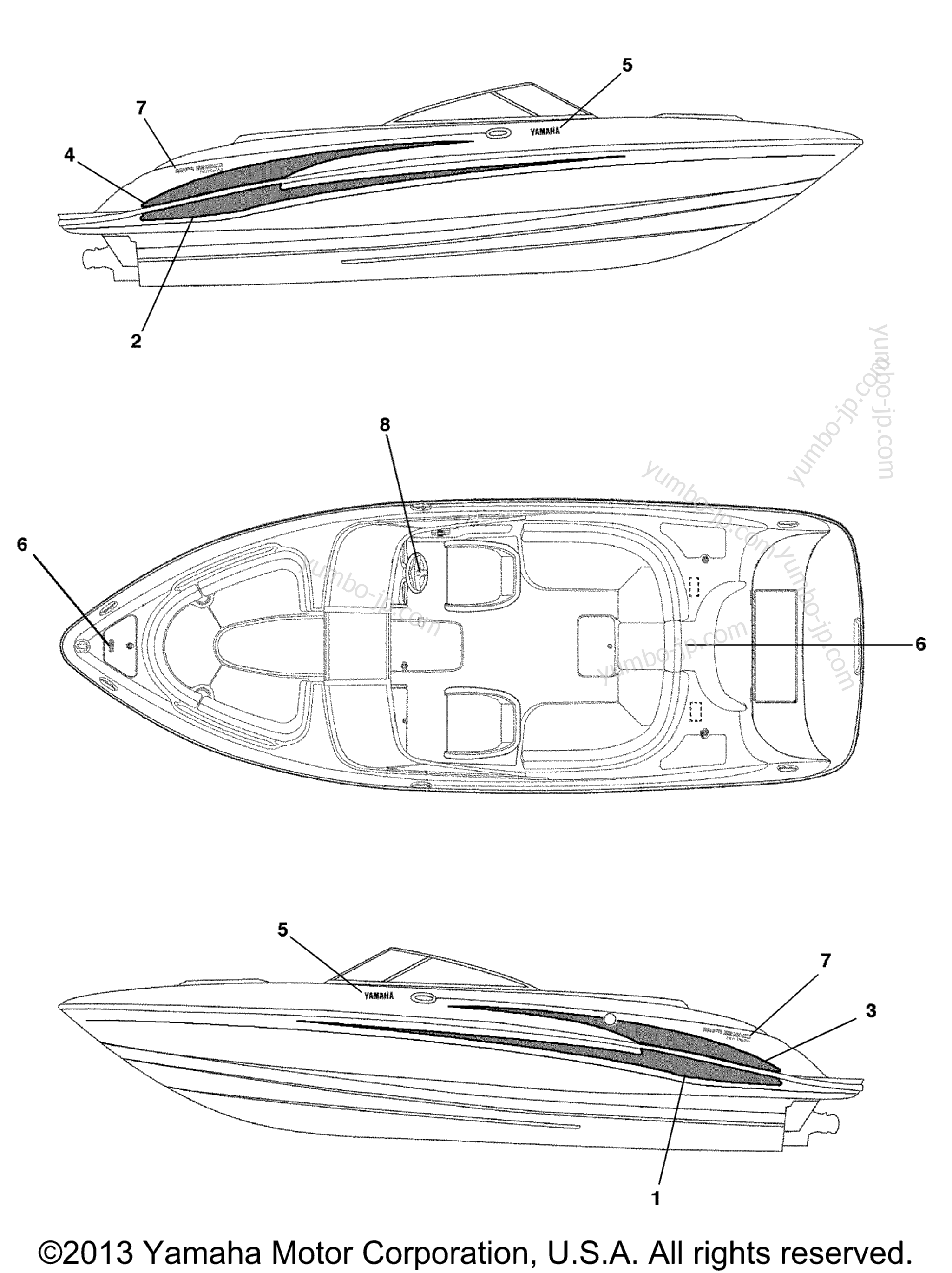 Graphics for boats YAMAHA SR230 (SRT1000D) 2005 year