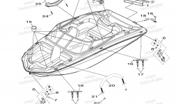 Hull Deck Fittings для катера YAMAHA SX190 CALIFORNIA (RX1800BLS) CA2017 г. 