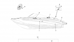 Graphics & Mats для катера YAMAHA AR190 CALIFORNIA (RX1800BLN) CA2014 г. 