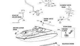 Deck Drain Fittings for катера YAMAHA SX240 HO CALIFORNIA (SAT1800BRB) CA2016 year 
