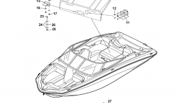 Deck Hatch 2 для катера YAMAHA SX192 (RM1800DP)2015 г. 