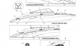 Graphics & Mats для катера YAMAHA 212X CALIFORNIA (XAT1800ALM) CA2013 г. 