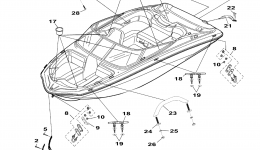 Hull Deck Fittings for катера YAMAHA AR192 (RM1800BM)2013 year 
