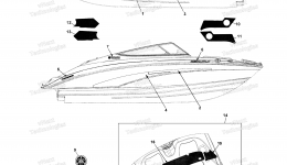 Graphics & Mats для катера YAMAHA 212SS CALIFORNIA (XAT1800BLR) CA2016 г. 