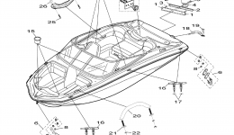 Hull Deck Fittings for катера YAMAHA SX190 CALIFORNIA (RX1800CLN) CA2014 year 