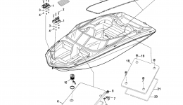 Deck Hatch 1 for катера YAMAHA SX190 CALIFORNIA (RX1800CLN) CA2014 year 