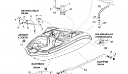 Deck Drain Fittings для катера YAMAHA SX210 (LAT1100BN)2014 г. 