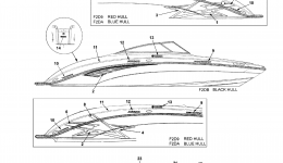 Graphics & Mats for катера YAMAHA AR240 HIGH OUTPUT (SXT1800AK)2011 year 