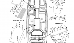 Deck Hatch 1 для катера YAMAHA SX240 HIGH OUTPUT (SAT1800DP)2015 г. 