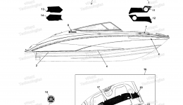 Graphics & Mats для катера YAMAHA 212X CALIFORNIA (XAT1800ALR) CA2016 г. 