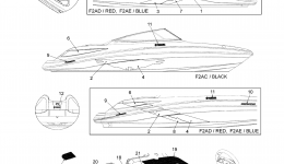 Graphics & Mats for катера YAMAHA AR230 HIGH OUTPUT (SXT1100CLH) CA2009 year 