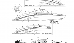 Graphics & Mats for катера YAMAHA AR240 HIGH OUTPUT (SXT1800CM)2013 year 