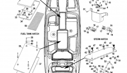 Deck Hatch 1 для катера YAMAHA AR240 HIGH OUTPUT (SAT1800AR)2016 г. 