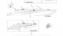 Graphics & Mats for катера YAMAHA SX190 (RX1800DL)2012 year 
