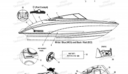 Graphics & Mats для катера YAMAHA 242 LTD S E SERIES CALIFORNIA (SAT1800FSB) CA2017 г. 